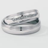 Marrying 950 Platin, 5,00 mm Breite, seidenmatt / poliert, 12 Brillanten 0,06 ct. TW/SI,